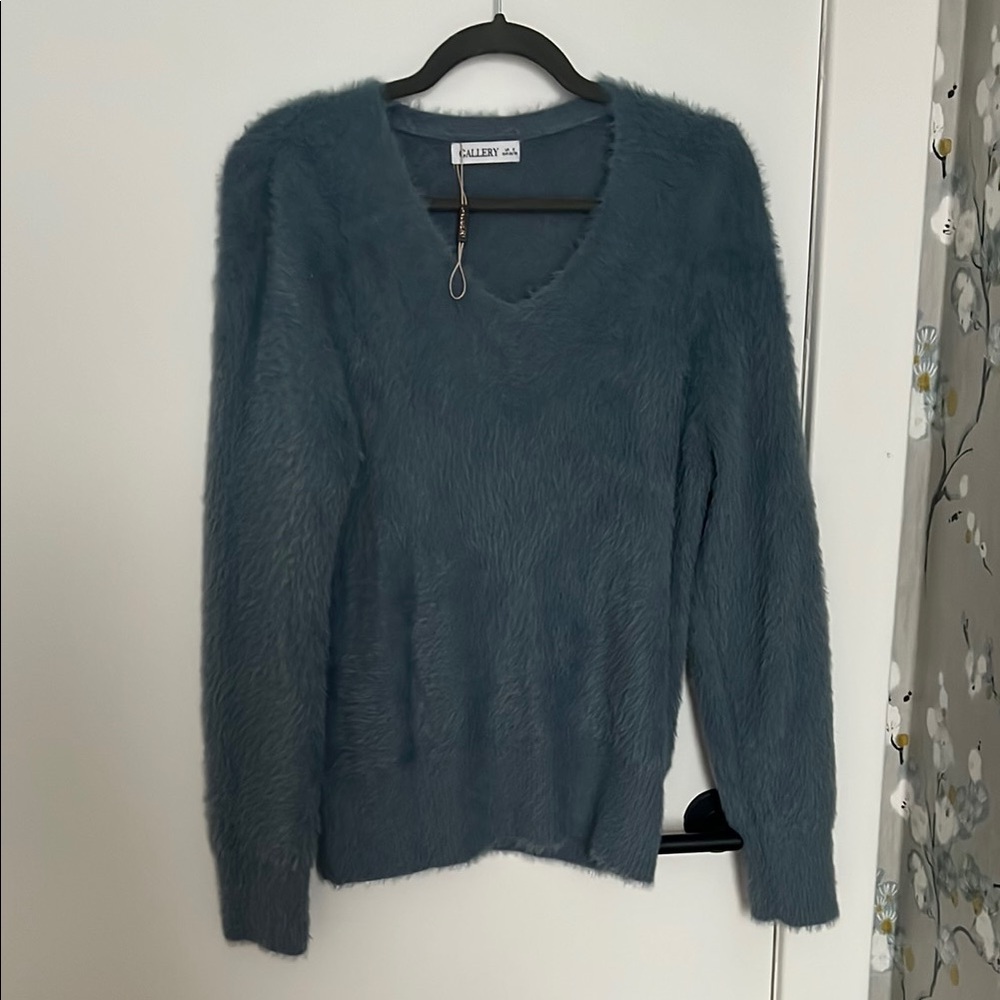 Gallery Blue V-Neck Sweater